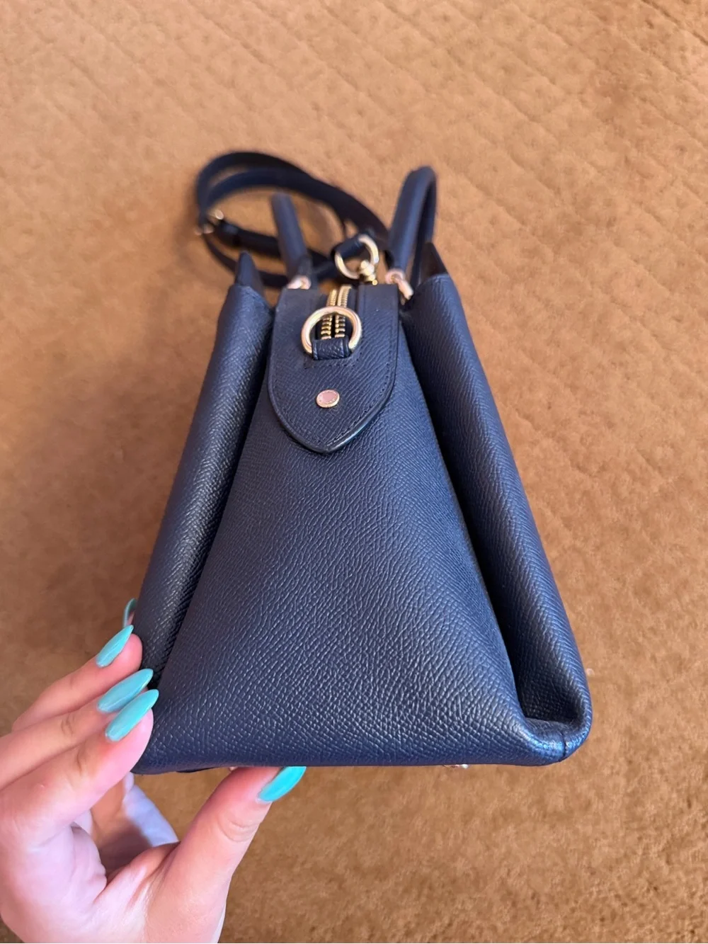Coach Mini Satchel Crossbody Black Pebbled Leather Gold Hardware